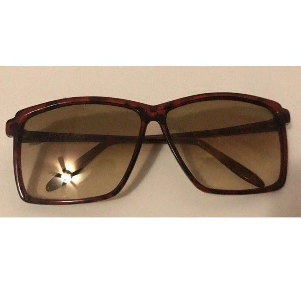 Vtg 2121S Corning HUGE Tortoise Gradient Rectangle Sunglasses Korea Oversized